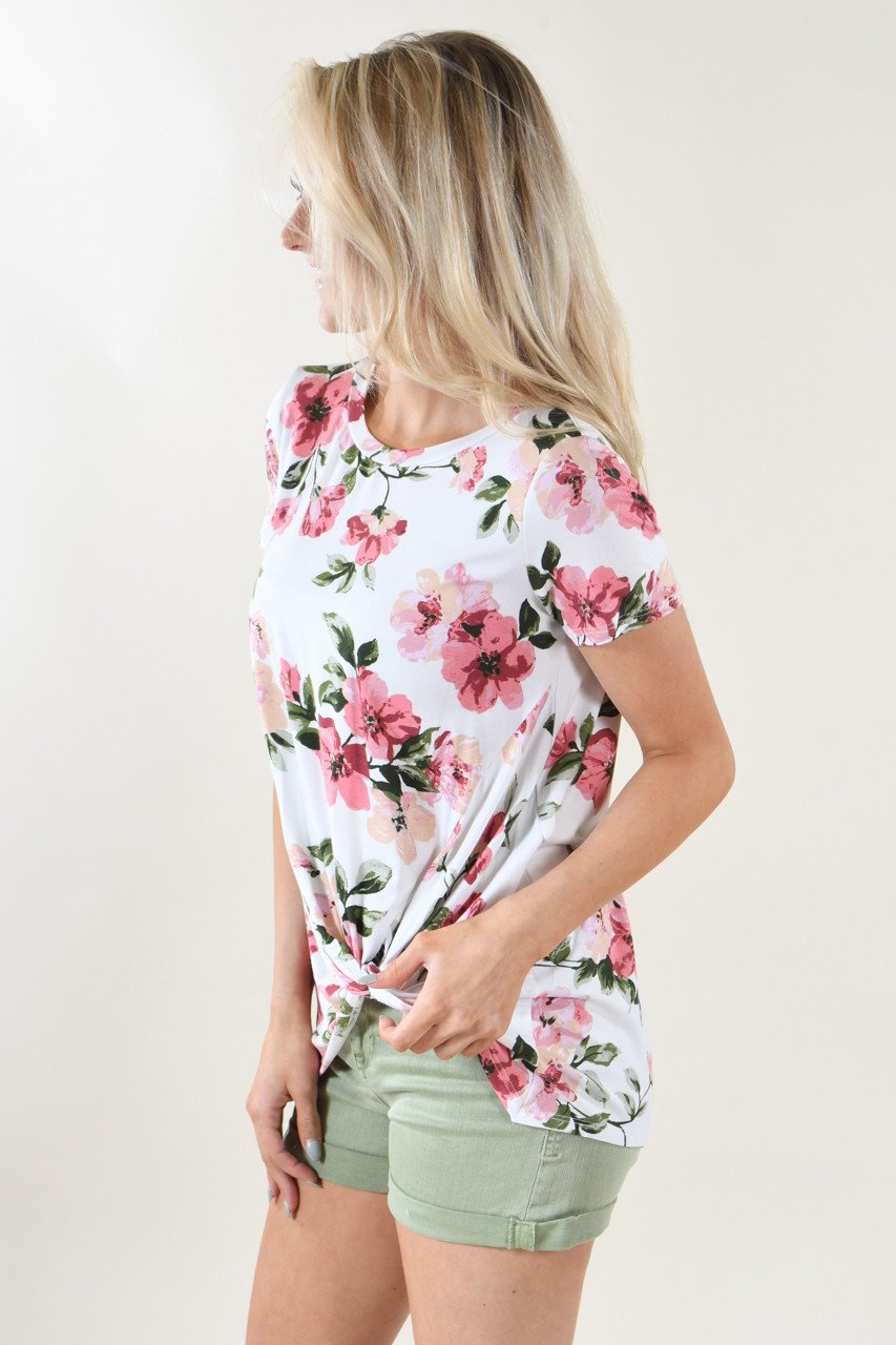 Social Butterfly Floral Knot Top