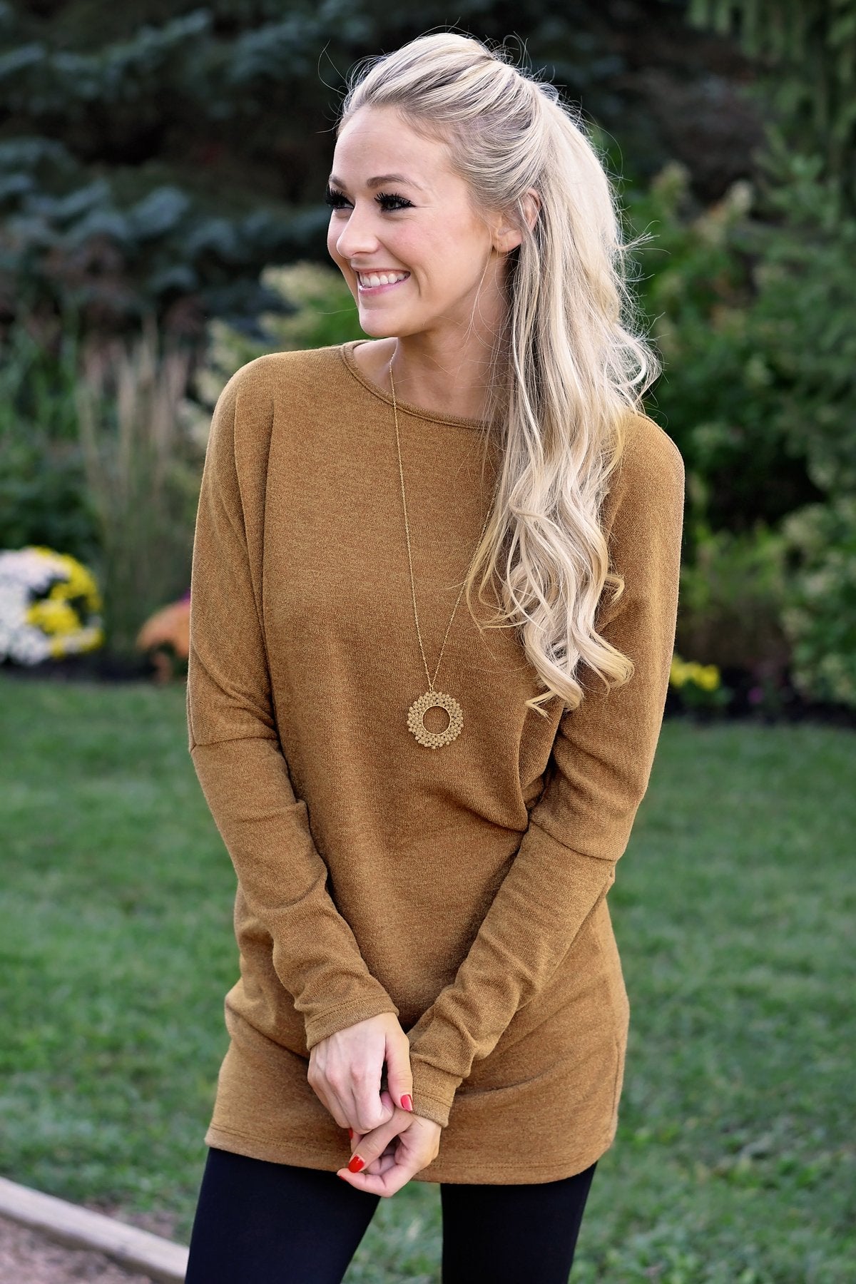 Fall Feels Harvest Gold Tunic Top