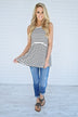Black & White Striped Babydoll Top