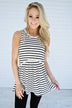 Black & White Striped Babydoll Top