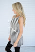 Black & White Striped Babydoll Top