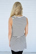 Black & White Striped Babydoll Top