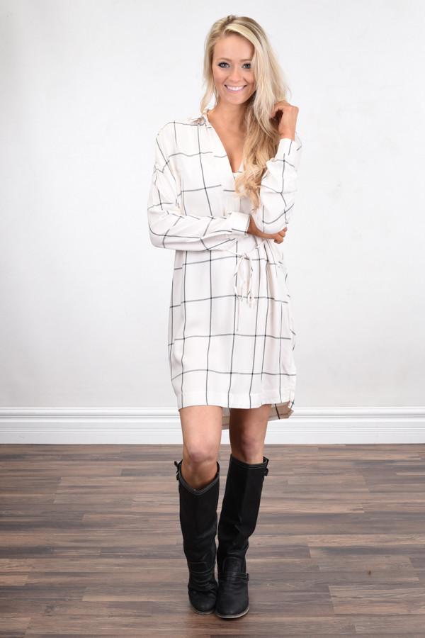 Black and White Striped Dress