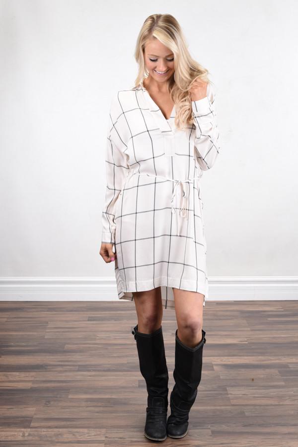 Black and White Striped Dress