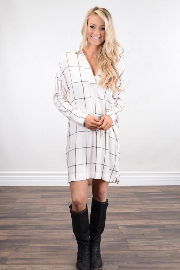 Black and White Striped Dress