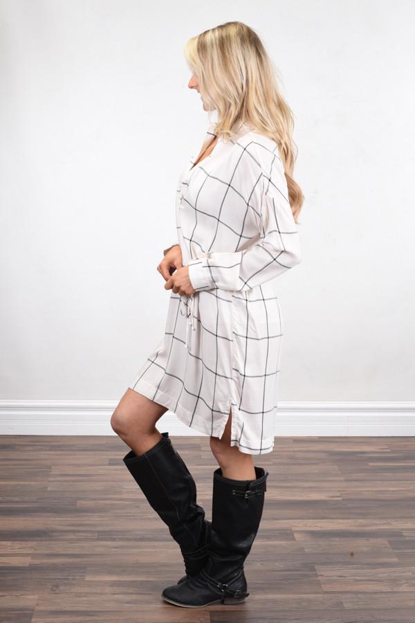 Black and White Striped Dress