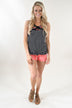 Black and Floral Tank Top - 2nds