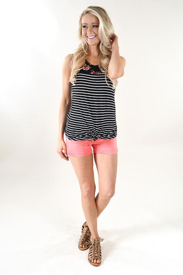 Black and Floral Tank Top - 2nds