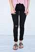 The Ultimate Black Distressed Skinnies