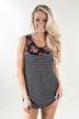 Black and Floral Tank Top - 2nds