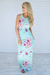 Clouds of Floral Maxi Dress ~ Mint