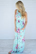 Clouds of Floral Maxi Dress ~ Mint