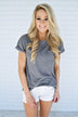 Hometown Girl Pocket Top ~ Grey