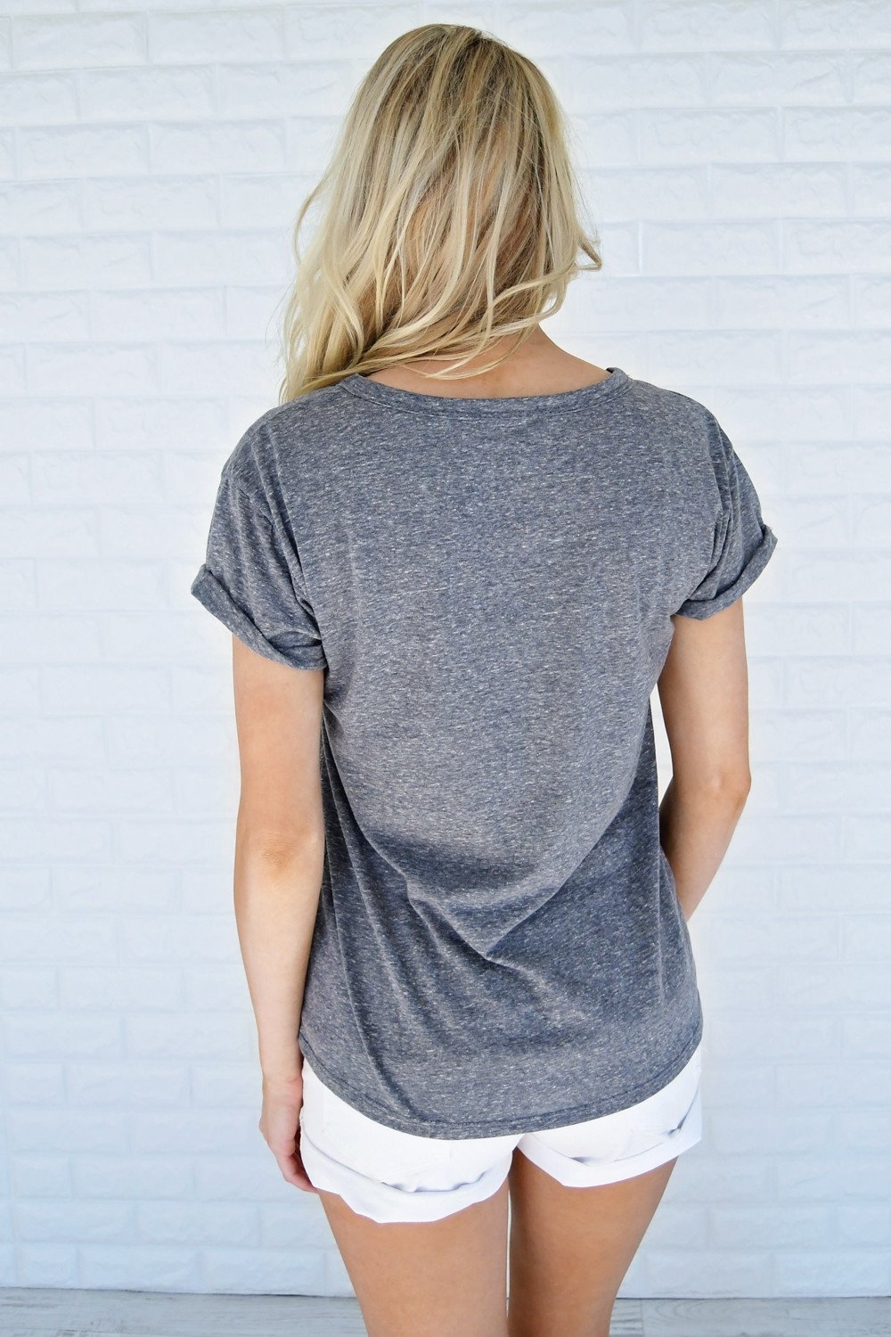 Hometown Girl Pocket Top ~ Grey