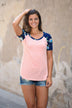 Vacation Mode Floral Top ~ Peach