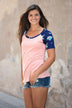 Vacation Mode Floral Top ~ Peach