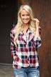 Traditional Red & Blue Flannel Top