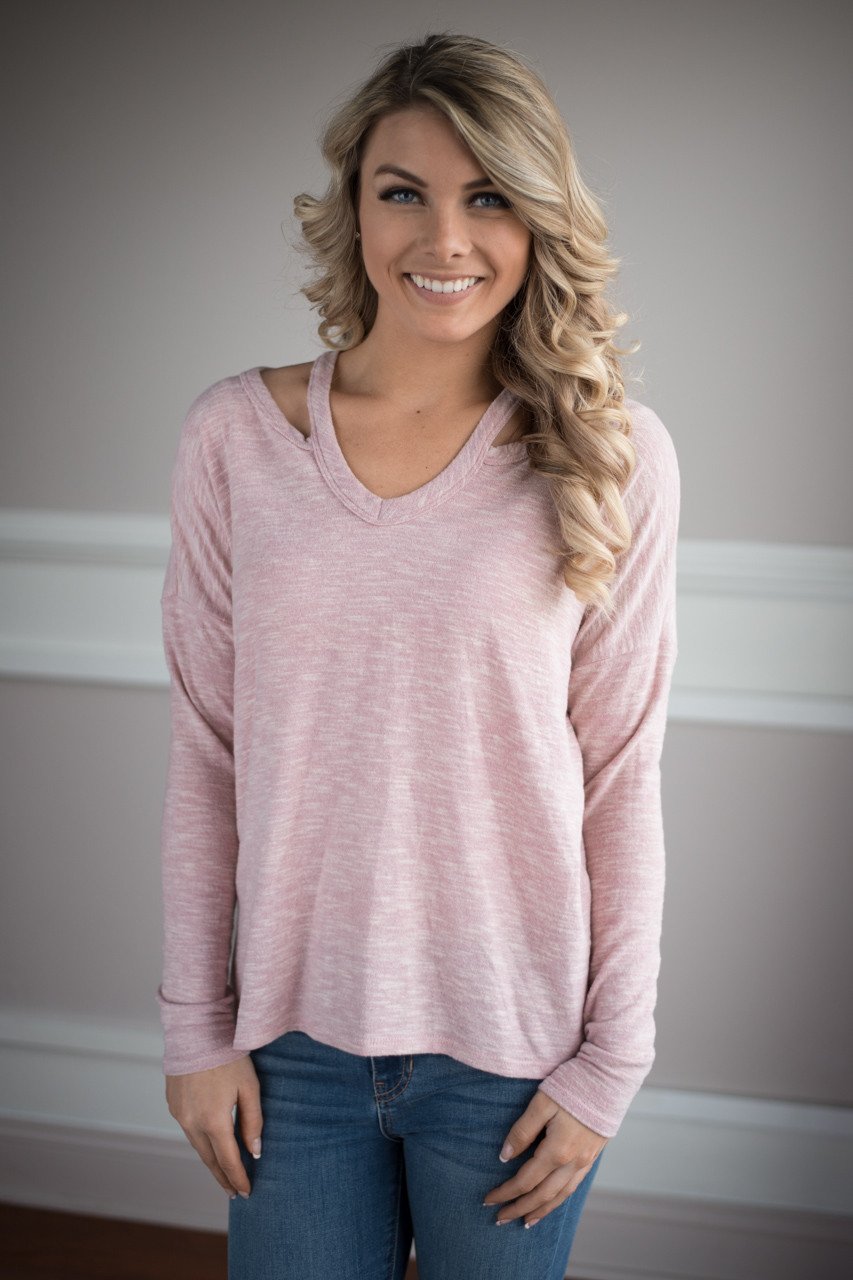 Show a Little Shoulder Top ~ Pink