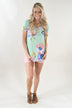 Tropical Criss Cross Floral Top ~ Mint