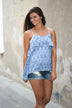 Southern Charm Blue Print Tank