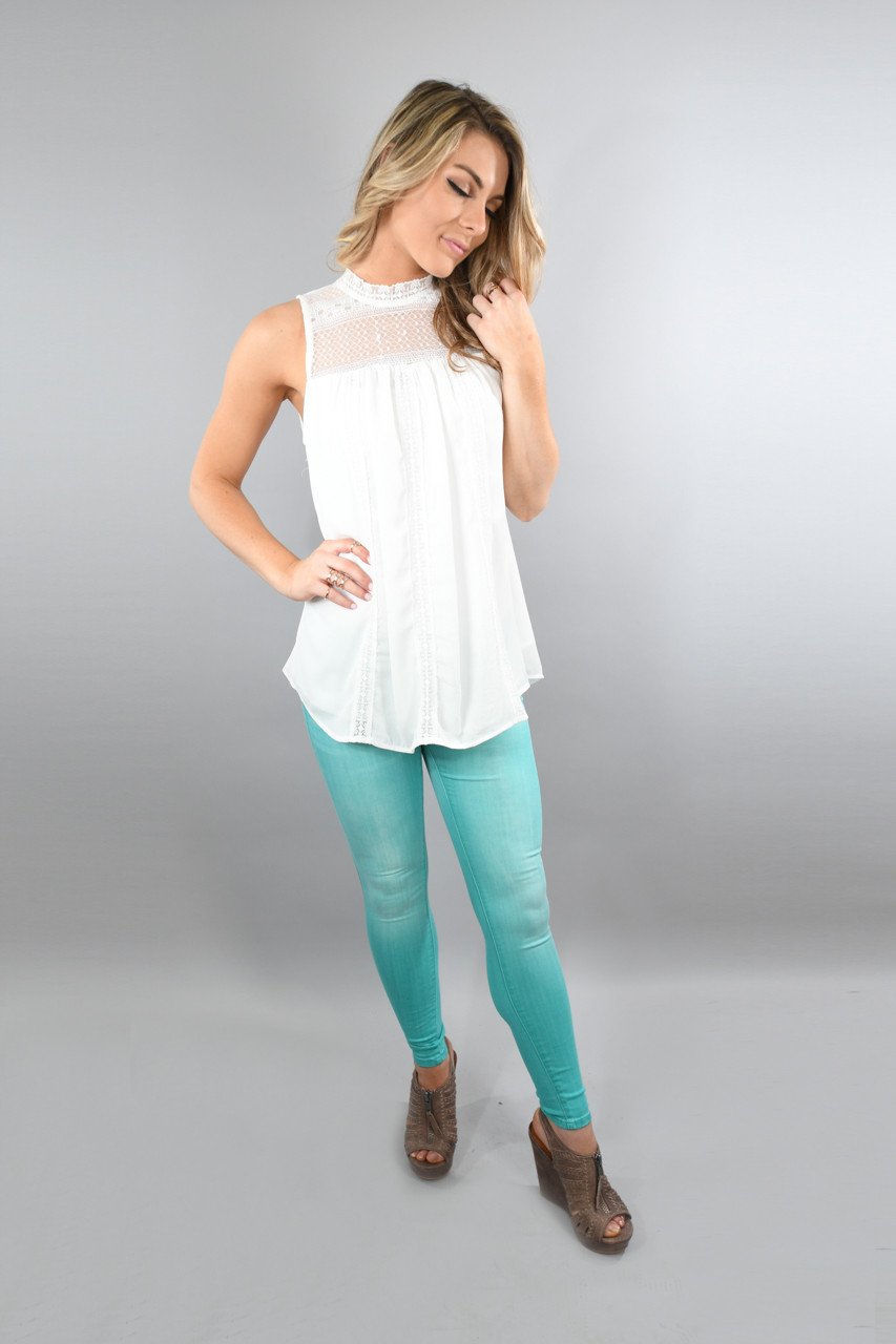 White Lace Tank Top