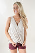 Oatmeal Criss Cross Tank Top