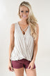Oatmeal Criss Cross Tank Top