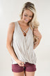 Oatmeal Criss Cross Tank Top