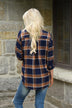 Traditional Mustard & Navy Plaid Top