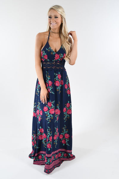 Out of the Blue Floral Maxi Dress – The Pulse Boutique