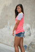 Collar Full of Color Striped Top ~ Coral