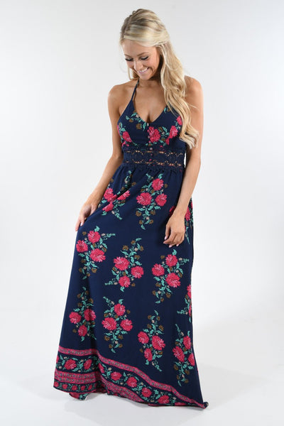 Out of the Blue Floral Maxi Dress – The Pulse Boutique