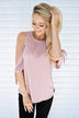 Just My Type Cold Shoulder Top ~ Mauve