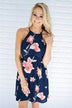 Feelings of Floral Navy Dress