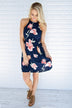 Feelings of Floral Navy Dress