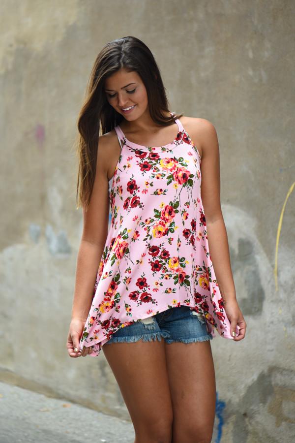 Flower Power Tank ~ Pink