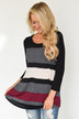 Life in Stripes Top - Maroon