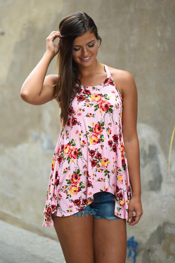 Flower Power Tank ~ Pink