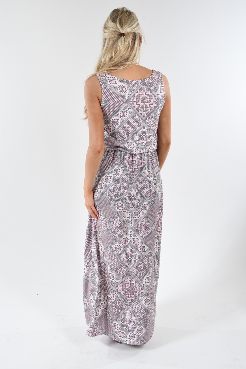Hello There ~ Ethnic Print Maxi Dress
