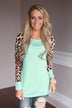 Mint Leopard Top