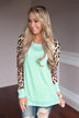 Mint Leopard Top