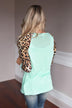 Mint Leopard Top