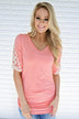 Shear Glamour Top ~ Soft Coral