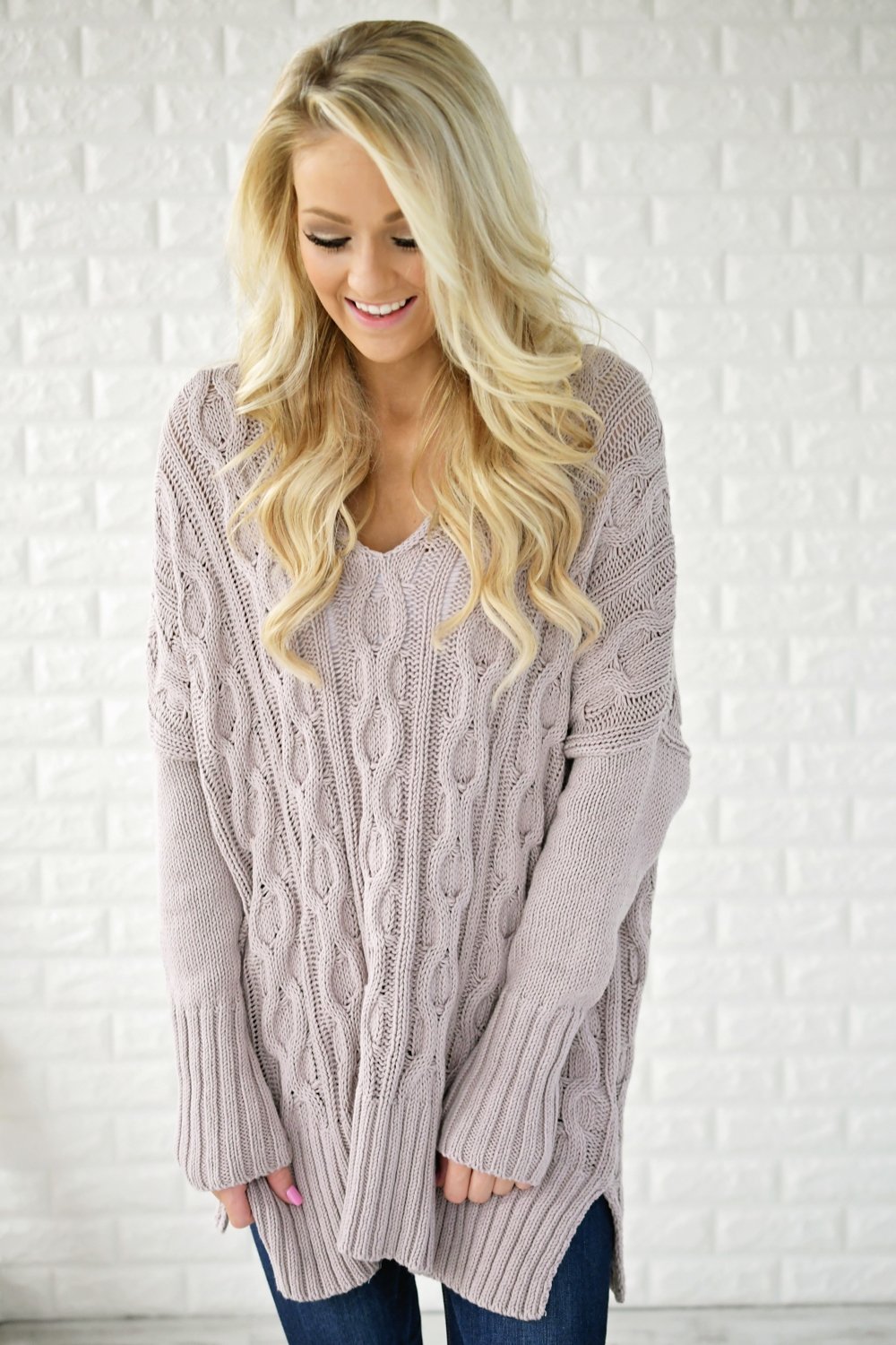 Light Purple V-Neck Sweater