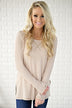 Beige Knit Thermal Top