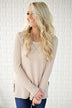 Beige Knit Thermal Top