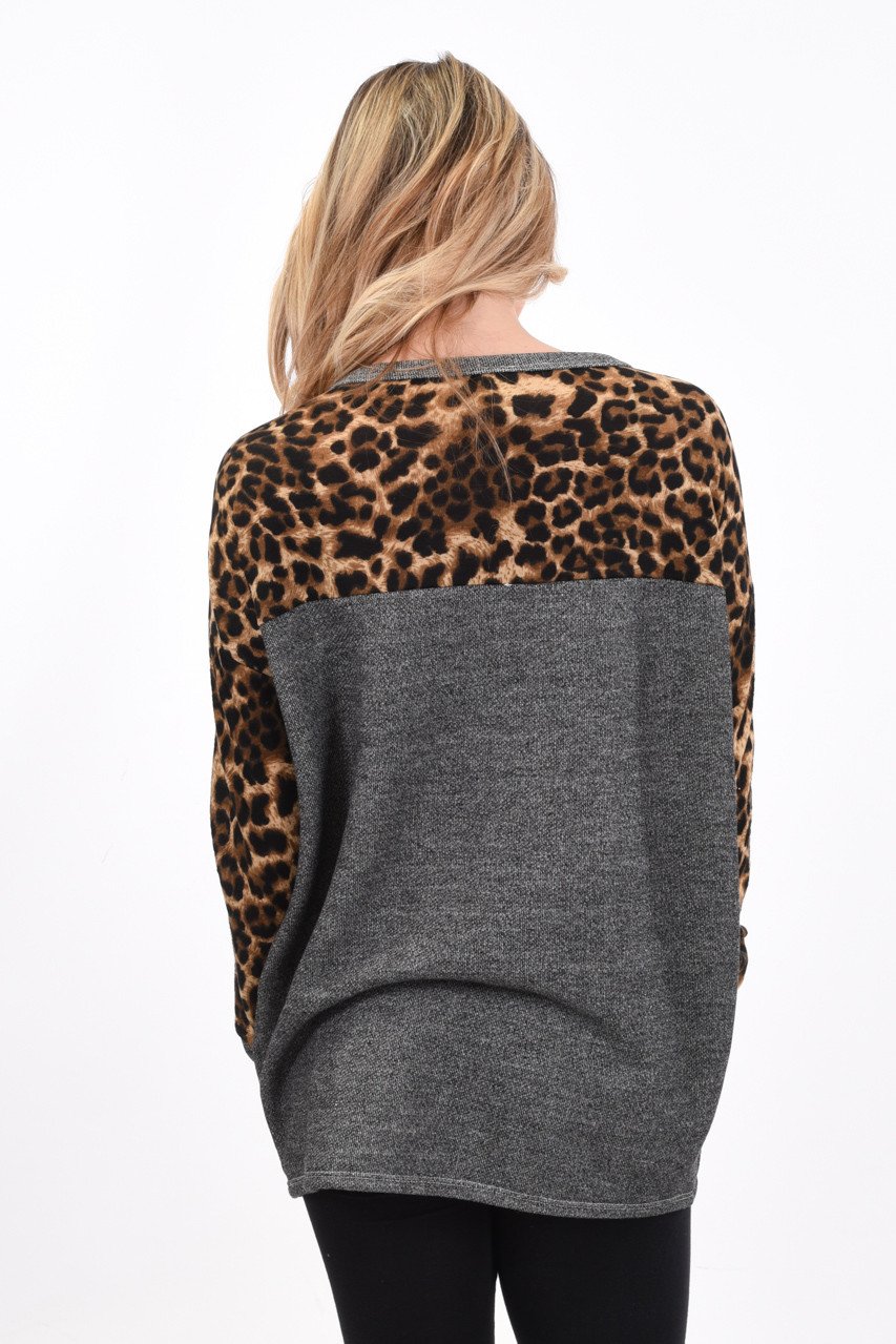 Wild Side Top ~ Grey