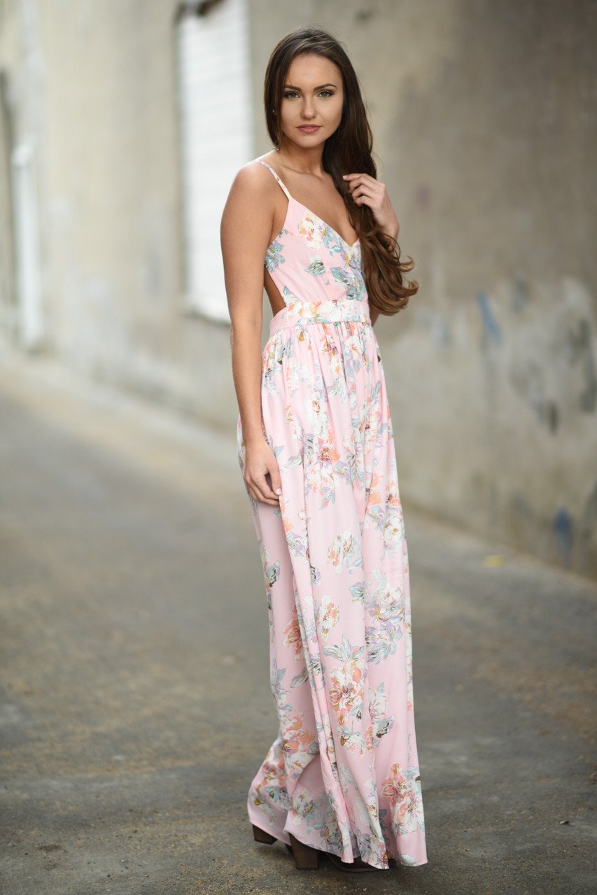 Feeling Pink ~ Floral Maxi Dress