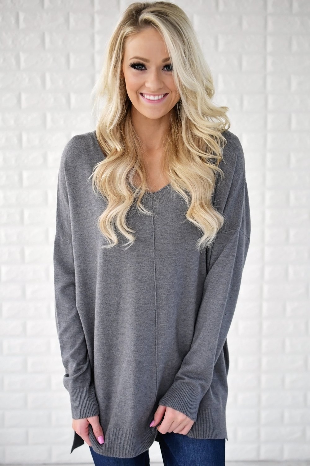 Hold On To Me Sweater ~ Grey
