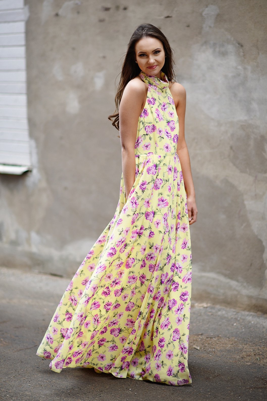 Like a Rose Yellow Maxi Dress